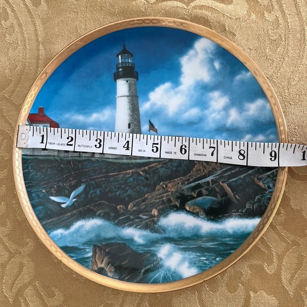 EXC Lighthouse Portland Head Porcelain Plate 1989 Hamilton Collection Coastal